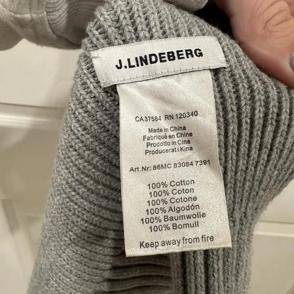 J. Lindeberg Women's Grey Cotton   Scarf Winter Comfy Cozy (55x10)‎